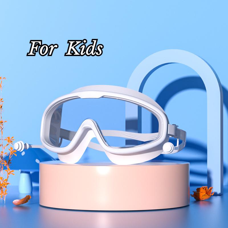 Ochelari de înot Cadru mare Dopuri de urechi Impermeabili Anti-aburire HD Transparenți Ochelari pentru bebeluși Protecție UV Ochelari de înot siguri