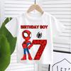 Childrens Spider Man High Quality Summer Childrens Tshirt Made of Breathable Fabric for 19 Birthday Parties