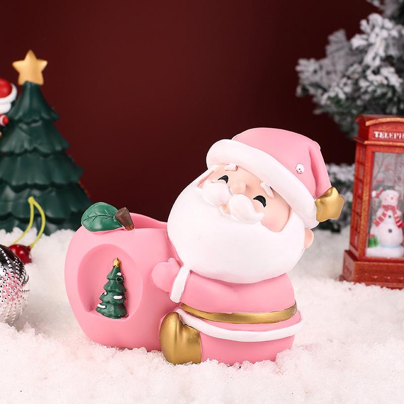 1Pc Multifunctional Santa Claus Apple Pen Holder Creative Lucky Bag Kids Piggy Bank Piggy Bank Tabletop Decorative Ornaments
