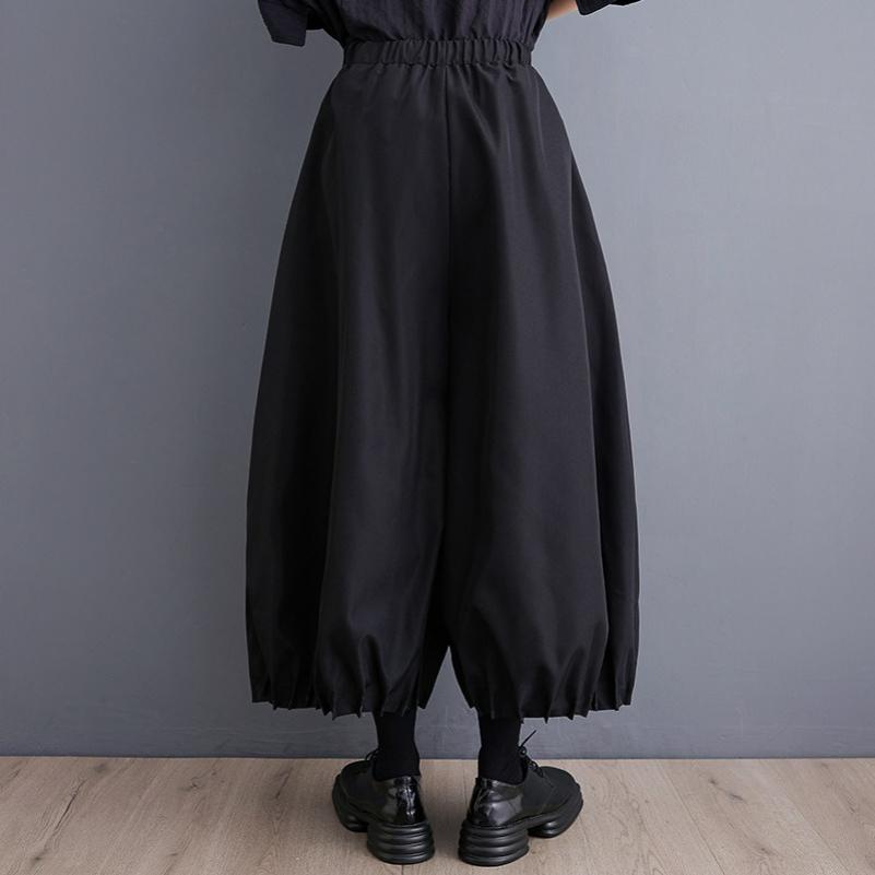 Retro Linen Elastic Waist Was Thin Loose Bloomers Color Carrot Pants Women