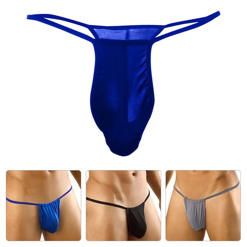 1 stk. herreundertøy med g-streng, mesh-thong, T-rygg, lav midje, ultratynne, pustende truser, sexy