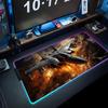 Jet Airplane Mouse Pad RGB Gaming Mousepad Big LED Pad PC Desk Mat Luminous Mouse Pad Large Keyboard Mats Table Rug With Backlit