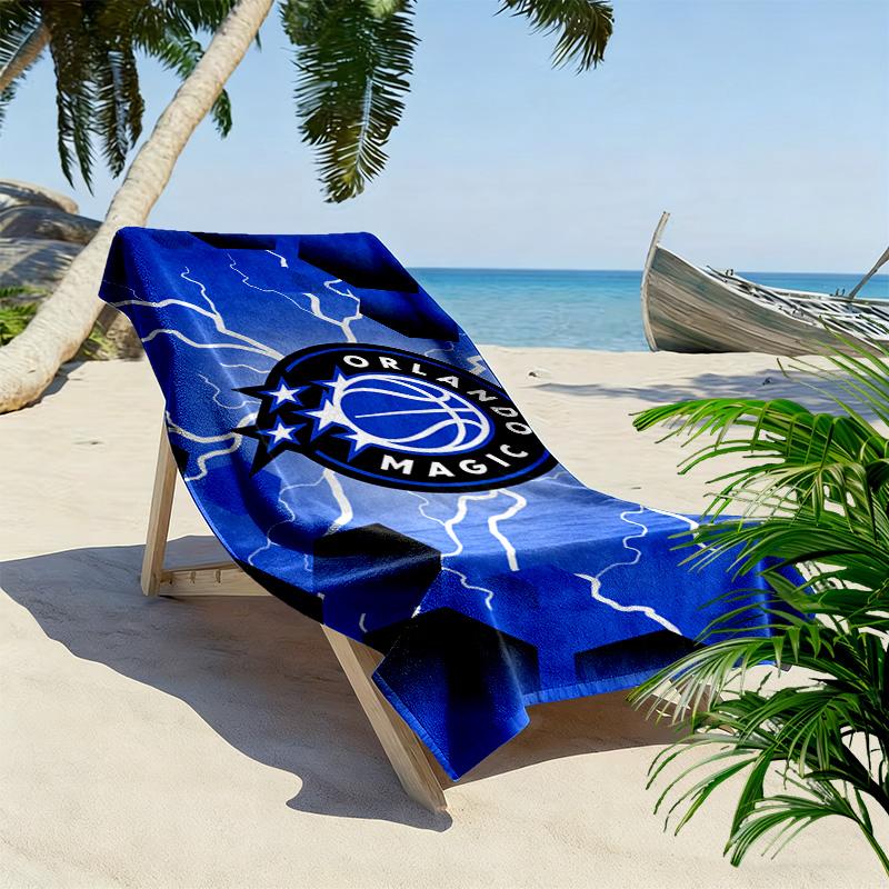 Orlando Magic Logo Print Beach Towel, Large Soft Quick Dry Towel for Beach Camping Swimming