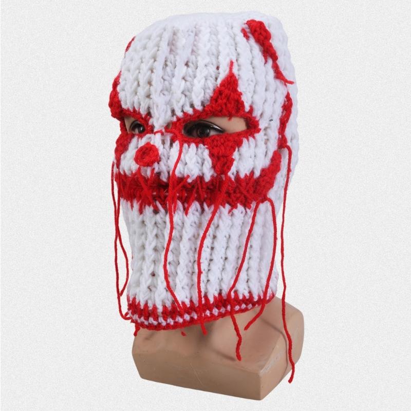 Fun Ghost Balaclava Men Costume Hats Halloween Gift Warm Soft Bucket Hat Halloween Gift Warm Soft Balaclava Hat