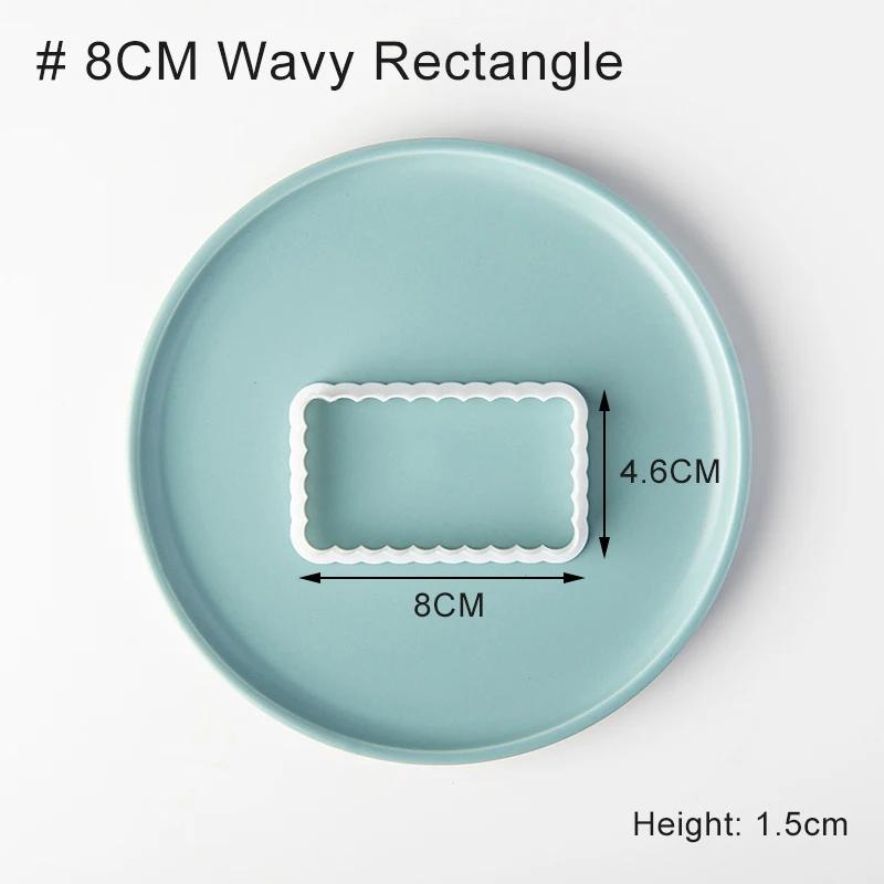 Square Arch Rectangle Cookie Cutter Mold Wavy Round Shaped Blessing Frame Fondant Cookie Cutting Die Baking Cake Decorating Tool