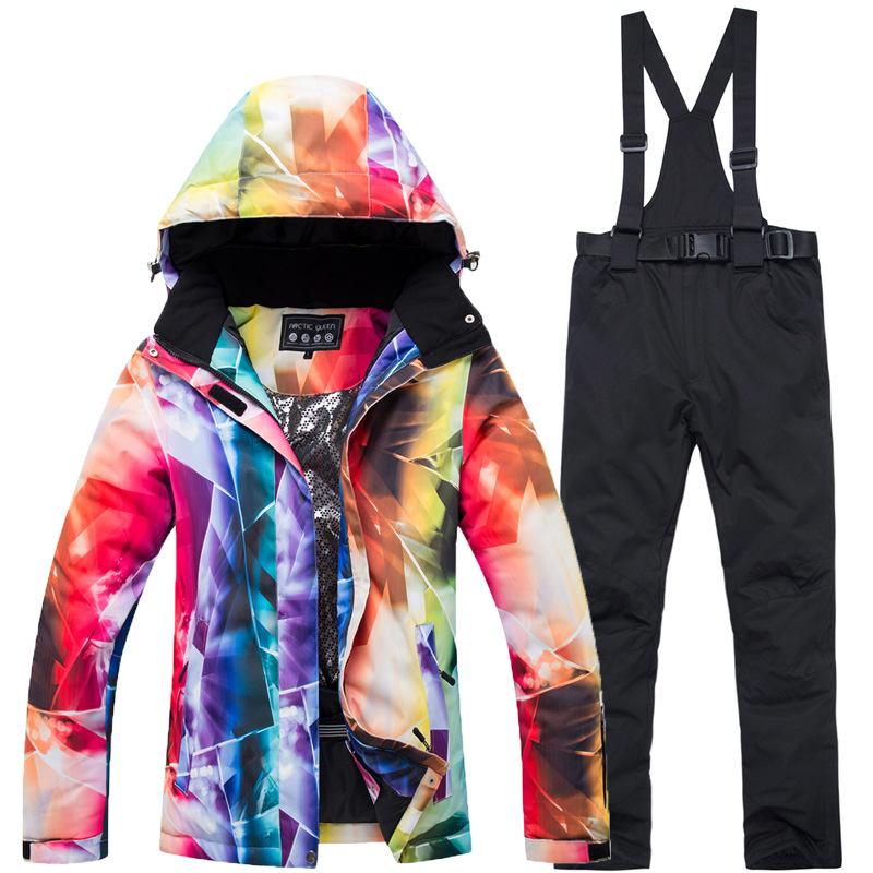 Winter Outdoor Ski Suit, Women's Thermal Snowboard and Snowboard Ski Pants Suit.