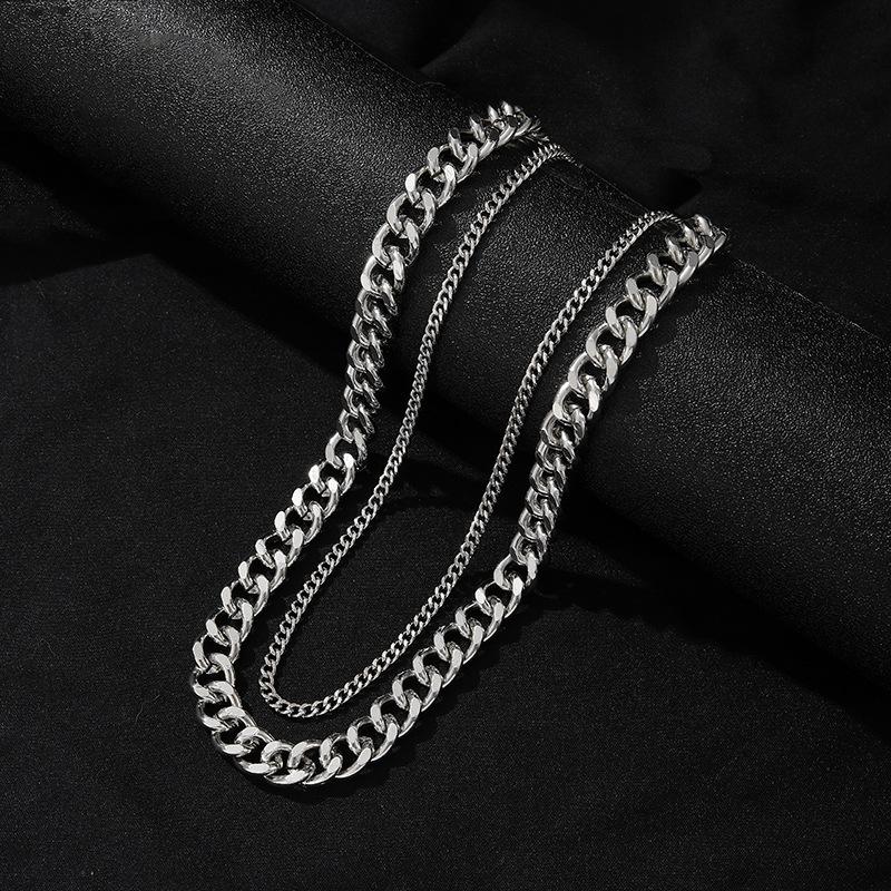 Collana Combinata, Set di Collane Cubane Stacked 2 Pezzi Elegante e Semplice