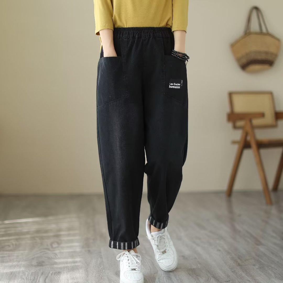 

Женские свободные ретро джинсы с эластичной талией, утягивающие, с высокой посадкой, повседневные S