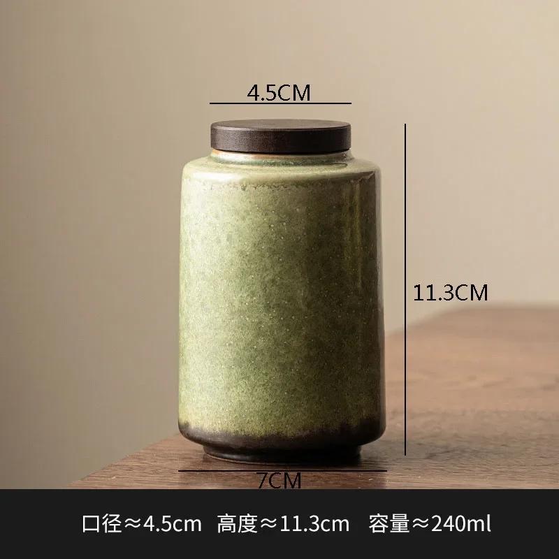 Retro Creative Ceramic Tea Caddies Sealing Jar Tea Storage Jar Tea Table Storage Decoration Household Ceramic Storage Container