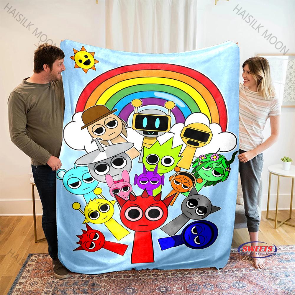 New Products Shipped Quickly! Music Theme S-Sprunki Printed Blanket Office Beach Camping Shawl Blanket Gift for Family & Friends