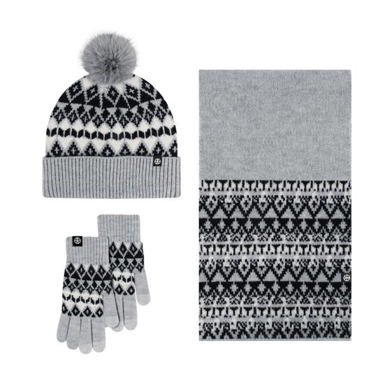 Women Winter Hat Scarf Gloves Set Pom Pom Warm Hat Long Knit Scarf Touchscreen Gloves Set Thick Warm 3 in 1 Set