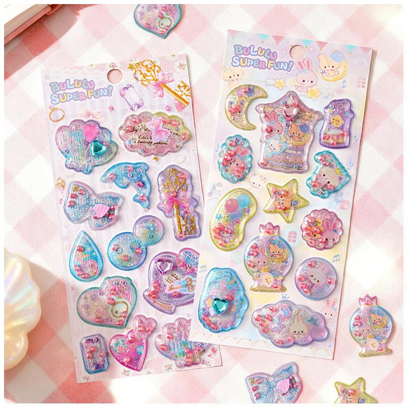 Newcreative Fragrant Glitter Shaking Cartoon Animals 3D Sticker Scrapbooking Diy Journaling Stationery Diary Sticker School Gift