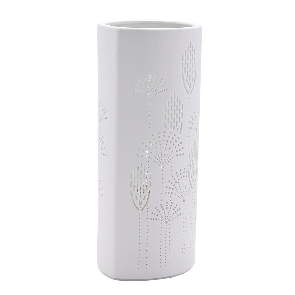 Hestia Hvit Keramisk Floral Bordlampe
