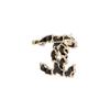 CHANEL double C metal brooch gold/black #couple style