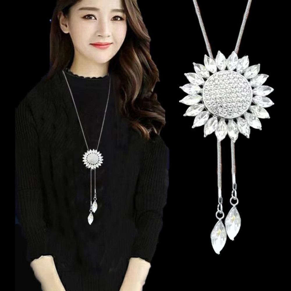 Sweater Chain Long Necklace Light Luxury High Sense Versatile Fringed Jewelry Accessories Pendant