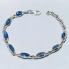 Natural Blue Kyanite Gemstone 925 Solid Sterling Silver Gift Bracelet 7-8" h0r43