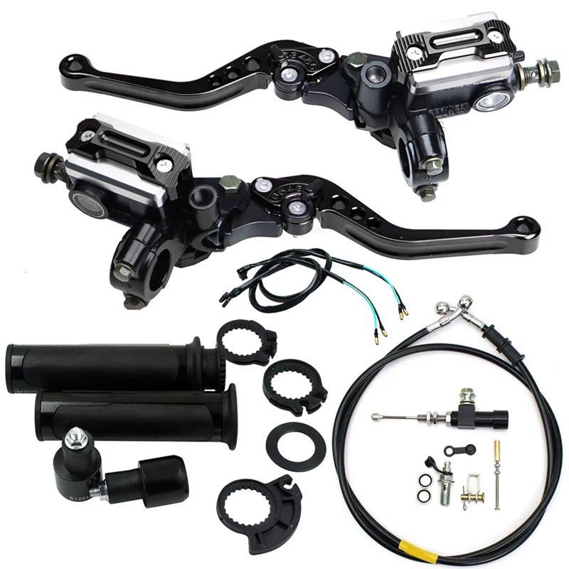 

XXR-Brake Lever Reservoir Master Cylinder Hydraulic Clutch Kit For Motorcycle With Grip Brake Hose For Motocross Vento Pulsar чёрный