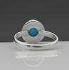 Arizona Turquoise Round Statement Ring, 925 Sterling Silver Jewelry, Minimalist Boho Rope Bazel Ring for Women