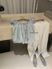 Guangzhou Thirteen - New Spring/Summer Puff Sleeve Bud-shaped Elastic Collar Bow Knot Blouse