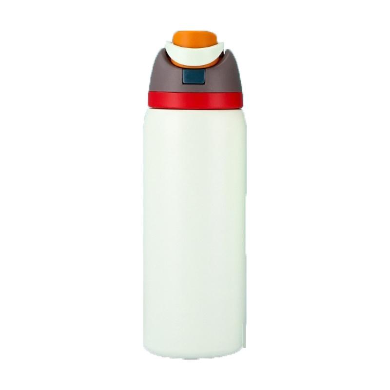 

JUSTINLAU in Stock 19/24/32oz Thermos Cup Fruit Mug Kids Straw Cup Vacuum Flasks Stainless Steel Travel Thermal Water Bottles 19OZ серо-белый