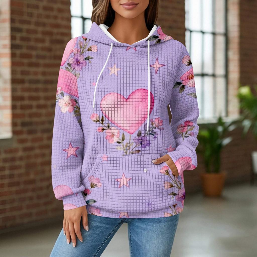 Women's Knit Hoodie , Long Sleeve Pullover with Pocket, Casual Loose,Fit Sweatshirt for Daily Wear/Outdoor