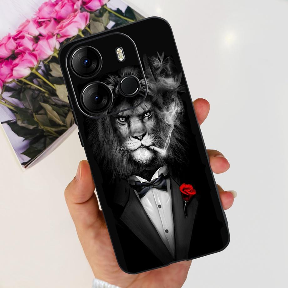 For Tecno Spark GO 2023 BF7n Phone Case Tecno Pop 7 Pro BF7 Pop7 Back Cover Matte Soft Silicone Coque Fundas Oil Flower Heart