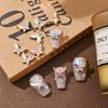 5Pcs Simulated Alloy Butterfly Nail Art Decorations Light Luxury Butterfly Glass Inlaid Nail Charms Accessories DIY