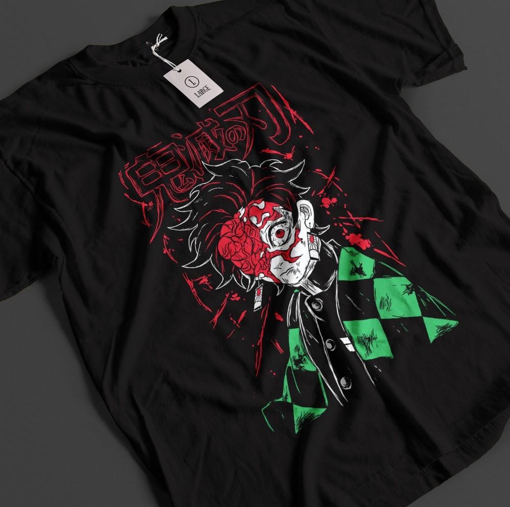 

Demon Slayer Shirt Tanjiro T-Shirt Zenitsu KNY Nezuko Inosuke Akaza Muzan Tee S