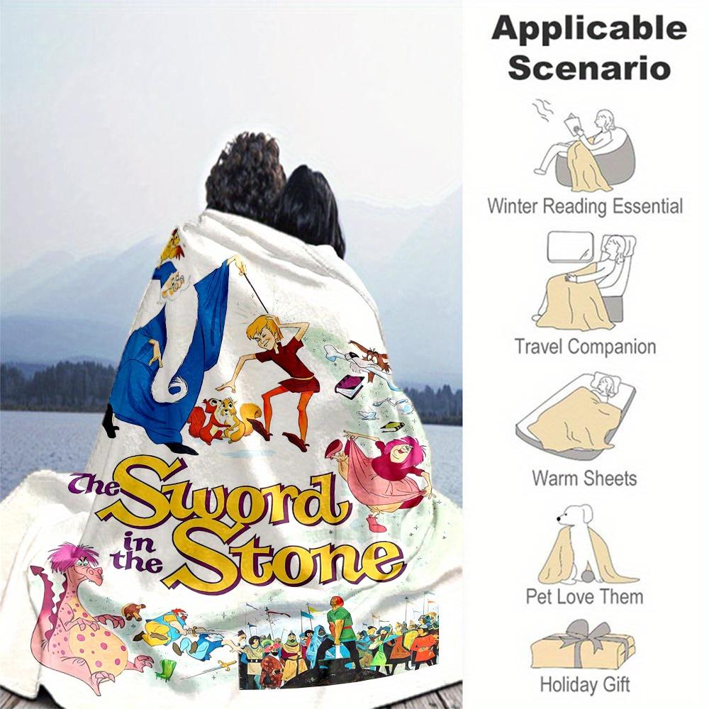 1pc, The Sword in the Stone Blanket Soft Throw for Outdoor, Gift Idea, Outdoor Blankets, Living Room, Travel