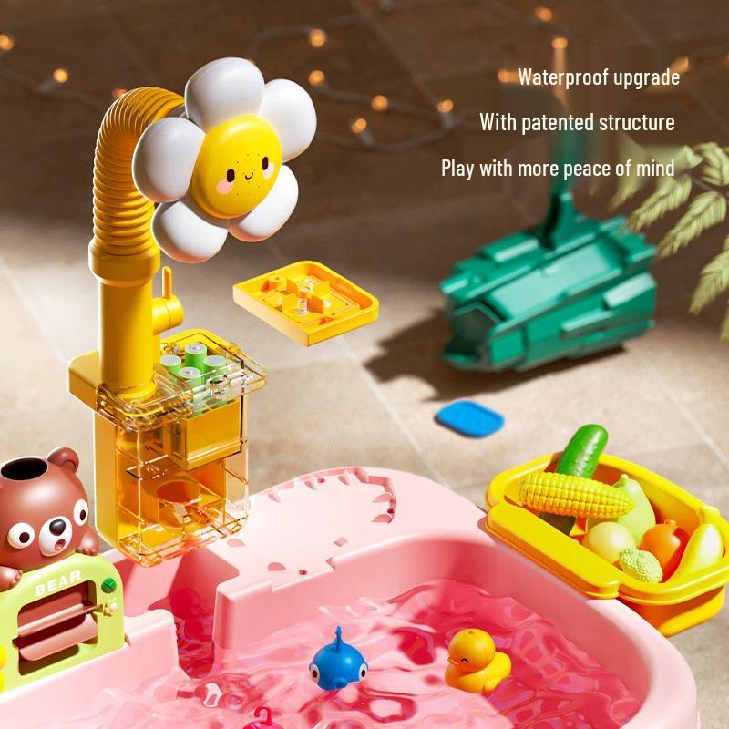 Kids' Electric Dishwashing Station & Water Play Basin Toy