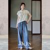 JK&JS Qing Lu Yin Rayon Jacquard Print T-Shirt