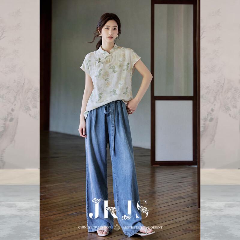 JK&JS Qing Lu Yin Rayon Jacquard Print T-Shirt