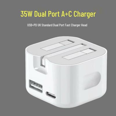 35W UK Dual Port Fast Charger for Apple & Android USB/PD