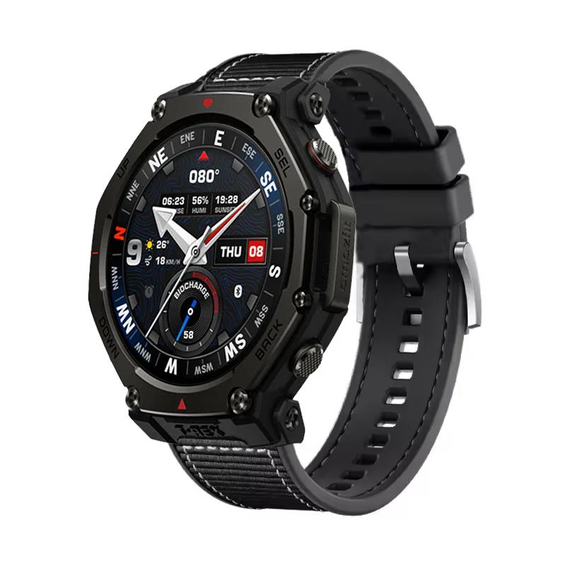 22mm Composite Silicone Strap For Amazfit T-Rex3 Pro 48mm Nylon Braided Bracelet For Amazfit Helio/Bip 6-5/Balance 2 Sports Band