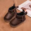 Winter Kinder Echtleder Stiefel für Baby Mädchen Jungen Schuhe Plüsch Kleinkind Schneestiefel Weiche Sohle Anti Rutsch Kinder Kleinkind Schuhe