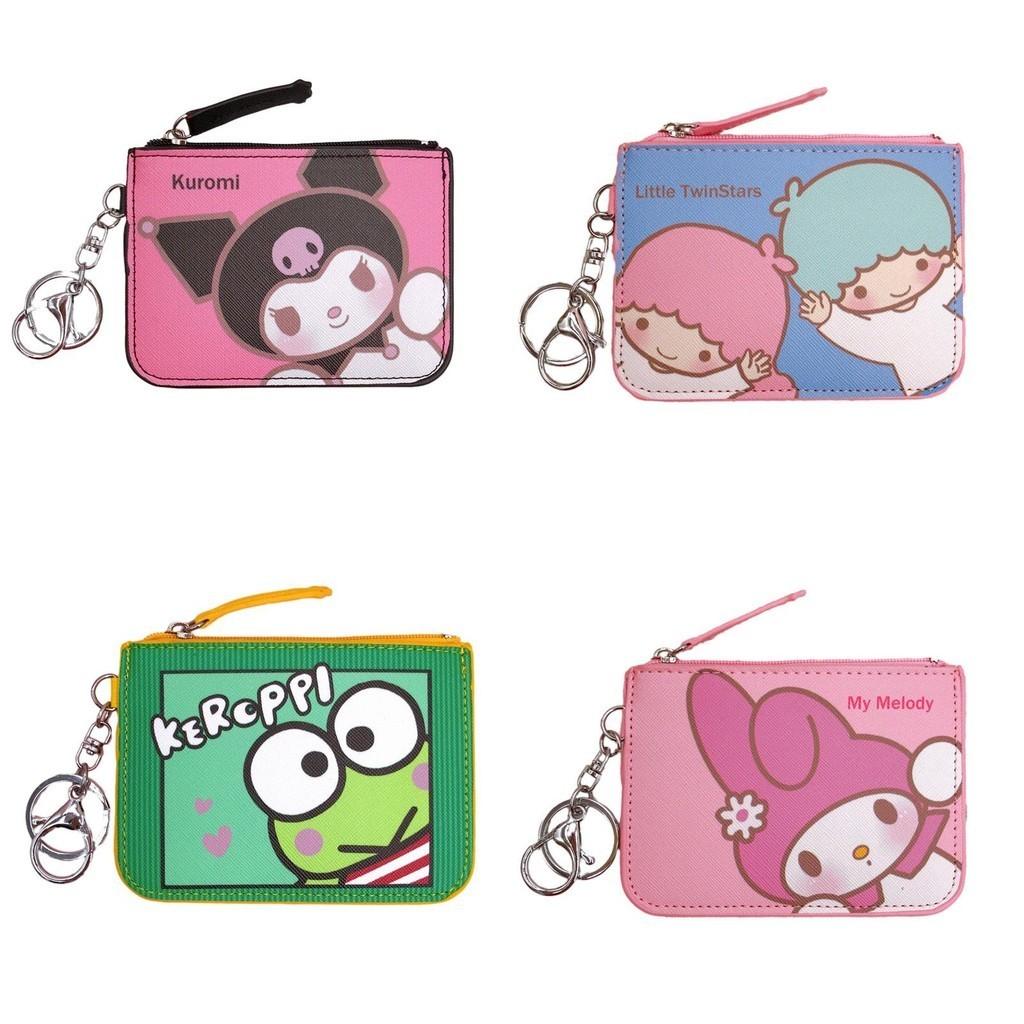 Cute Cartoon Small White Dog Pudding Dog Twin Star Long Ear Leather Card Case Coin Purse Keychain Pendant In-stock Pu Leather Anime Pattern