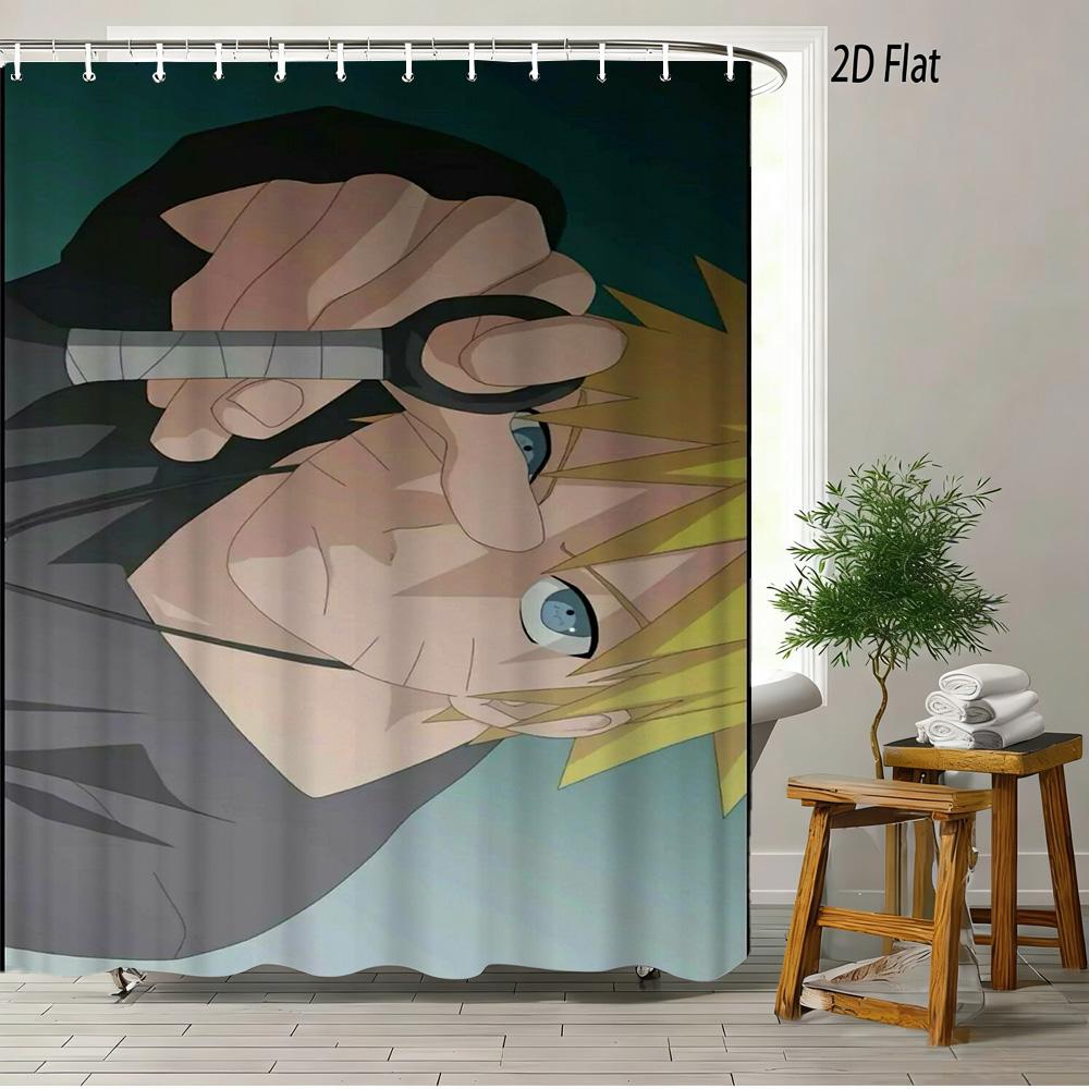 

2D Flat Anime Girl Qipao Shower Curtain Chinese New Year Lantern Fireworks Bathroom Decor Waterproof Fabric Bath Curtain W60H190(CM)-1 Pcs