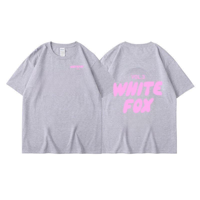 Men's Women's Summer Comfortable Casual White Fox Letter Solid Color Printed T-shirt-Soft Fabric Summer Relaxed Fit Clothing