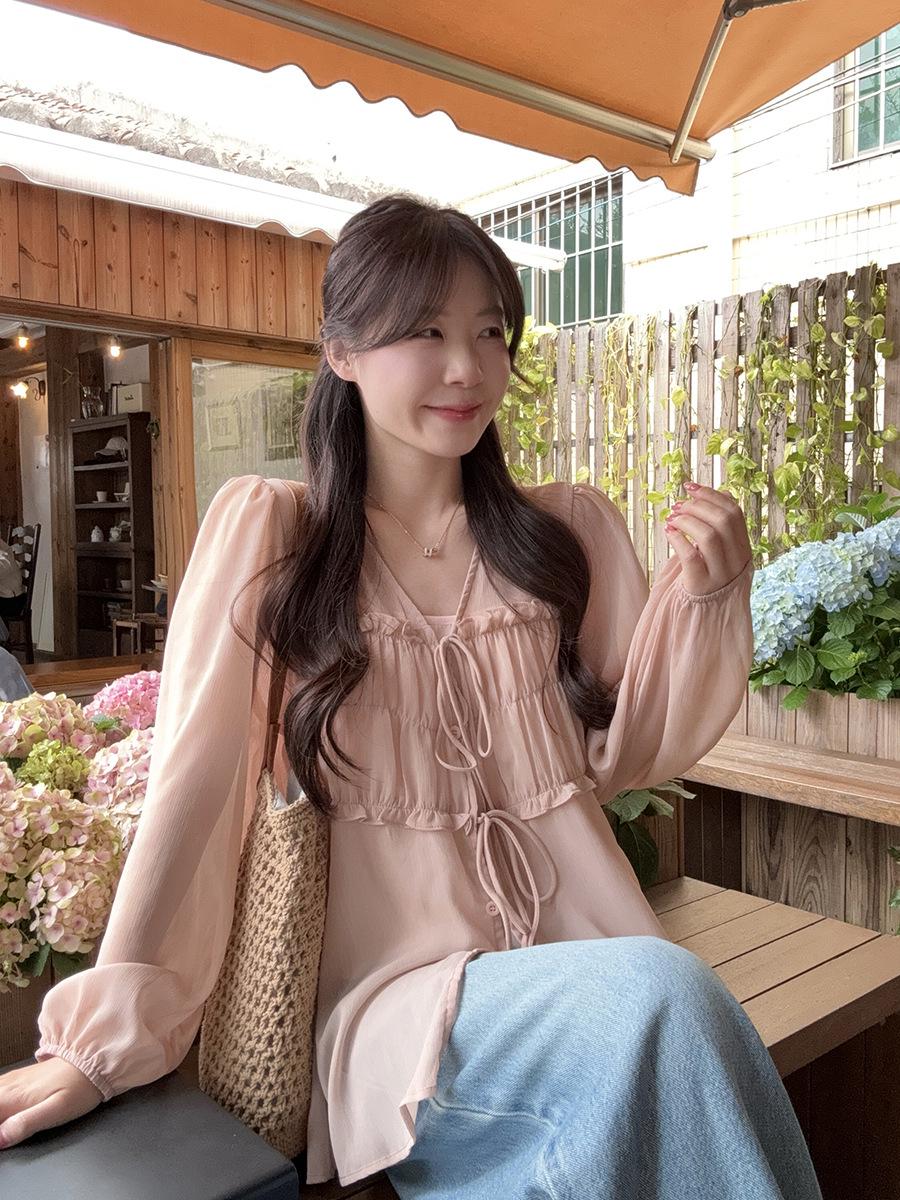 Plus Size Women s Elegant Slimming Korean-Style Pleated V-Neck Blouse XXXL