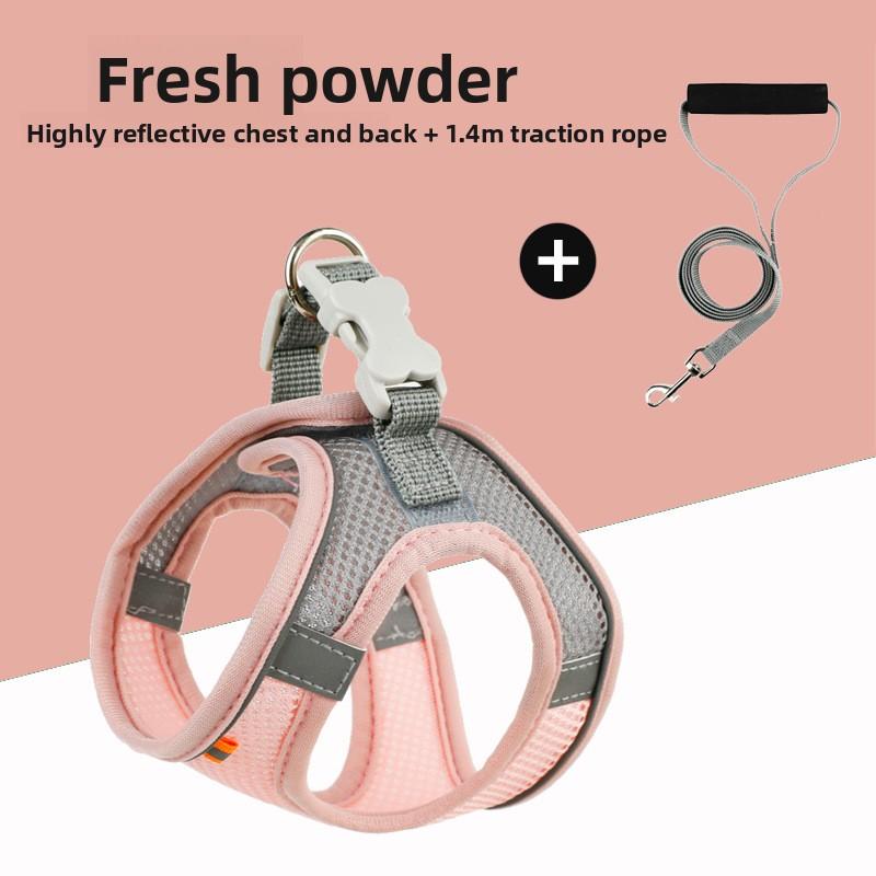 Pet Chest and Back Strap Vest Style Dog Leash, Reflective and Breathable Dog Leash, Pet Supplies