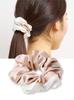 Sileek Silk Scrunchie Bicolor Hair Stylish Hair 6A Gentle On Gift Pearl White X Champagne Tie, Accessory, 100% Sileek-silk, Grade, Anti-Static, Hair,