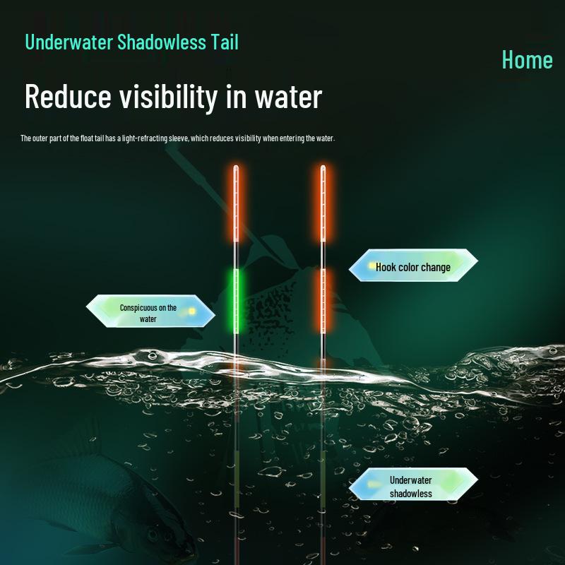 Premium Color-Changing Electronic Float: Day & Night Use, High Sensitivity, Shadowless, Luminous, Ultra-Fine Hard Tail for Night Fishing