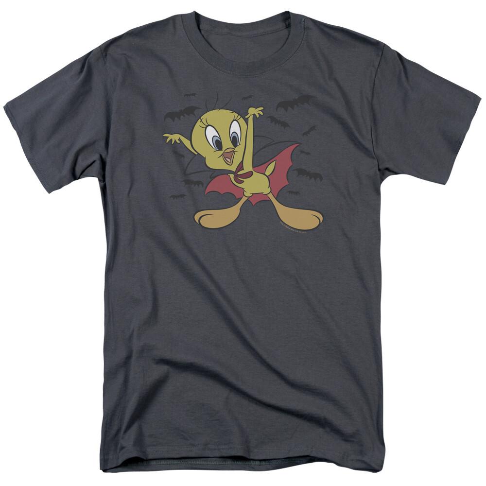 Looney Tunes Vampire Tweety T Shirt Mens Licensed Cartoon Tweety Bird Charcoal XL