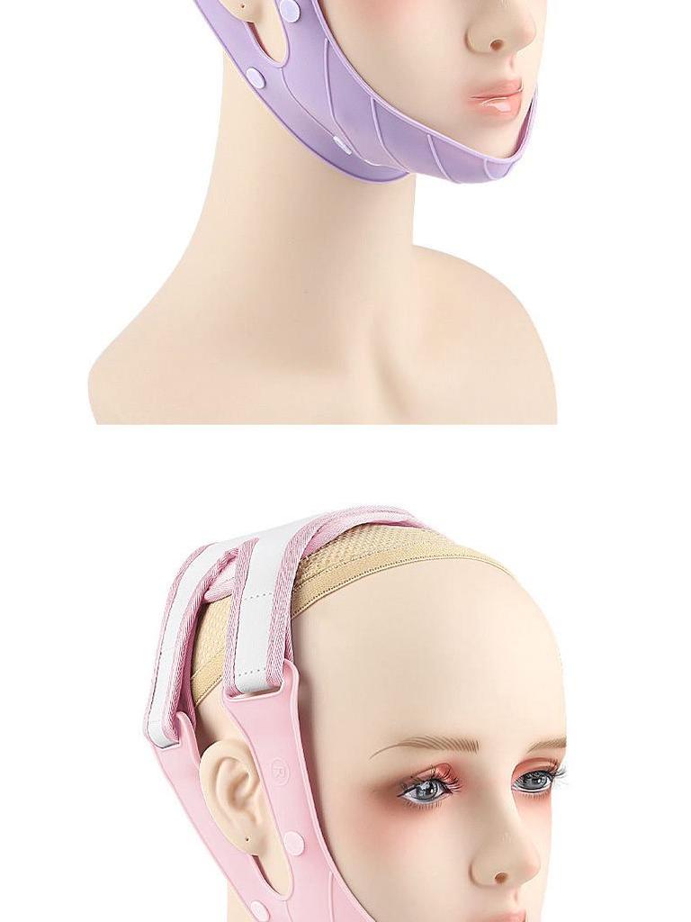 Adjustable Silicone Compression Face Mask Strap with Velcro, Non-Slip Double Chin Lifting Bandage with Massage Protrusion