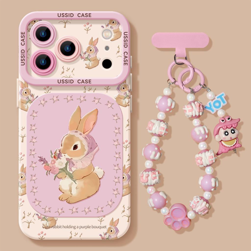 Headscarf Rabbit for iPhone17 Mobile Phone Case 16promax Apple 15 Lanyard 14 Silicone 13 Cute 12 Sets