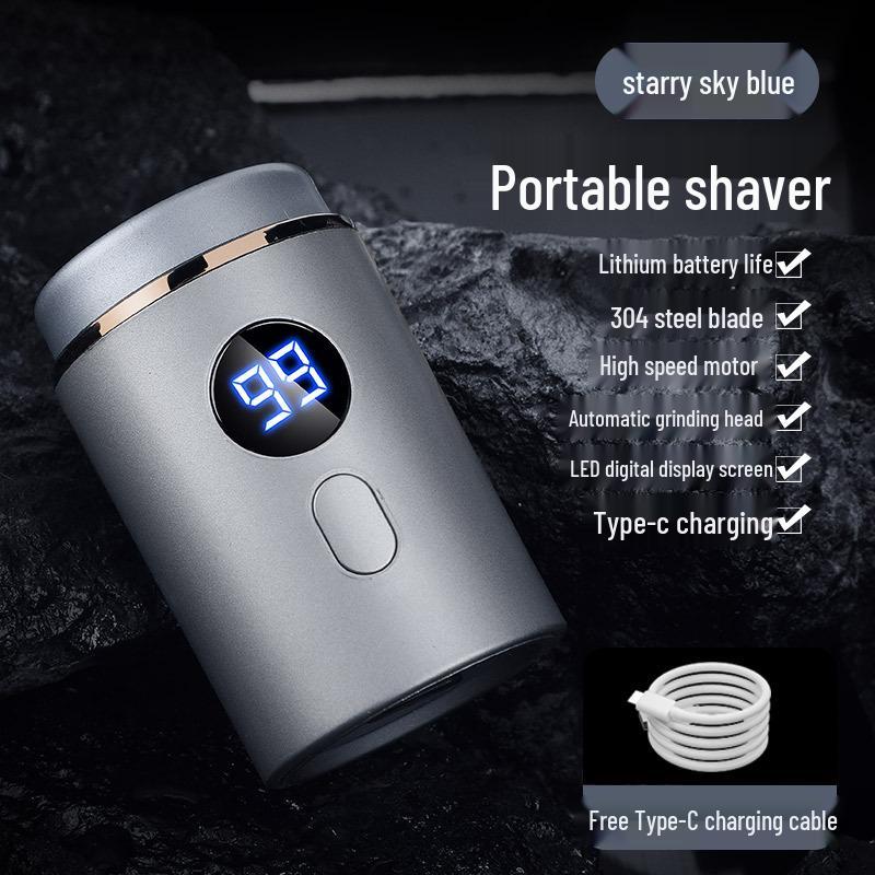 Rechargeable Travel Men's Mini Electric Razor – Full Body Washable, Portable.