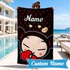 Custom Name Heartfelt Pucca Moment Beach Towel Microfiber Beach Towel, Lightweight and Quick-Dry, for Summer Travel, Swimming Pool Gift