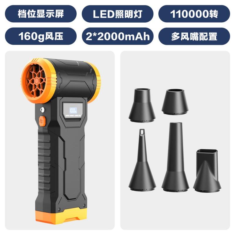 Portable Cordless Blower Vacuum 4-Speed Brushless Motor Car Camping Desk Cleaning 6-Blade Metal Fan