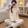 Elegant And Simple Natural Style Pajamas Women'S Autumn Flowers Long-Sleeved Fashion Loungewear Cloud Cotton Suit