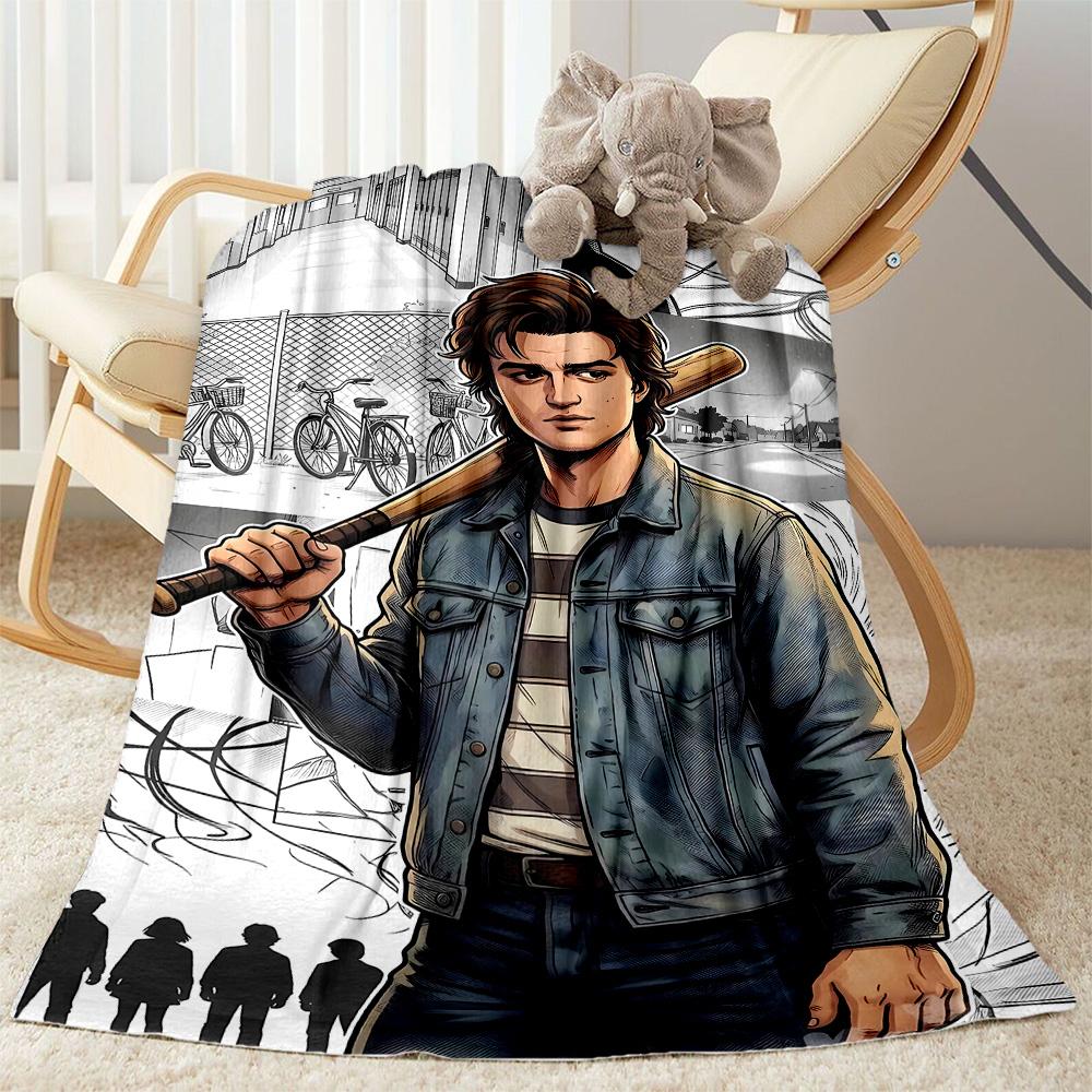 Stranger Things Artwork Suitable Blanket for Offices, Travel, Living Rooms Also a Good Gift for Friends and Family Suitable for All Seasons.